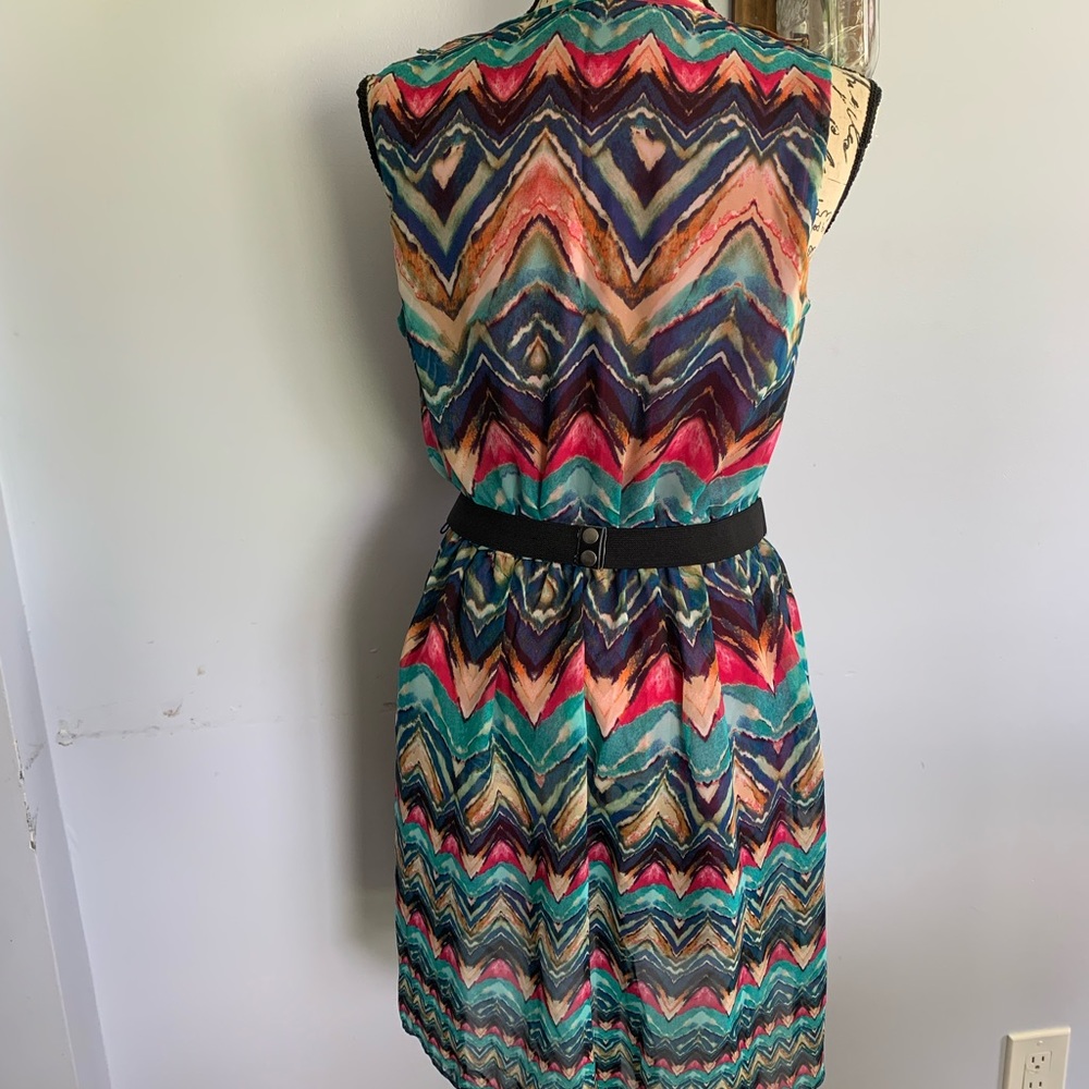 AB Studio Abstract Print Fully‎ lined Dress - Picture 6 of 13